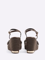 River Island Brown Open Toe Wedge Sandals - Image 4 of 6