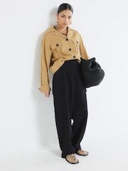 River Island Petite Linen Wide Leg 100% Cotton Trousers - Imagen 4 de 4