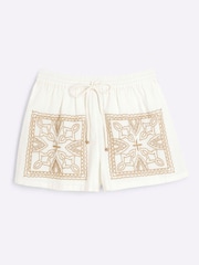 River Island Cream Cutwork 100% Cotton Shorts - Image 5 of 6