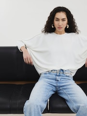 River Island Cream Batwing T-Shirt - Image 1 of 4