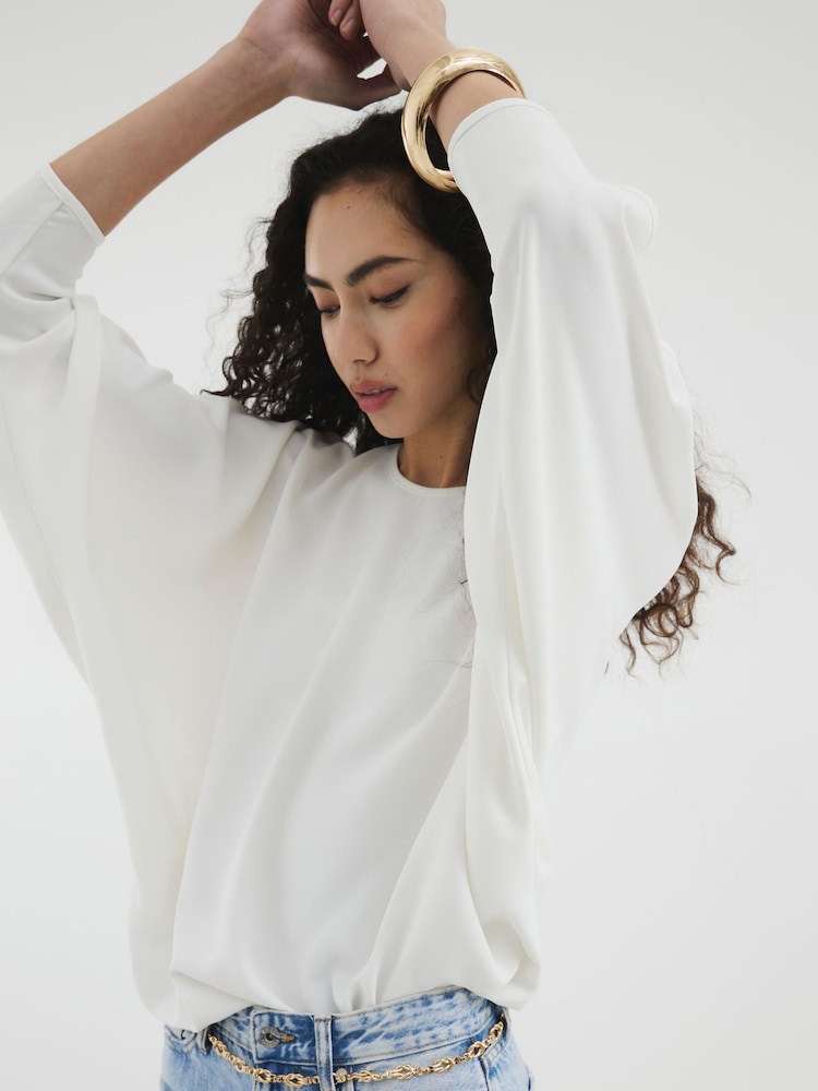 River Island Cream Batwing T-Shirt - Image 2 of 4