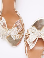 River Island Gold Butterfly Heeled Mules - Image 5 of 5