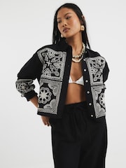 River Island Black Petite Cutwork Linen Shirts - Image 1 of 1