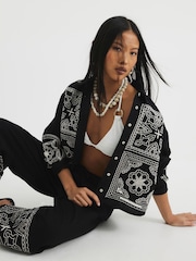 River Island Black Petite Cutwork Linen Shirts - Image 3 of 4