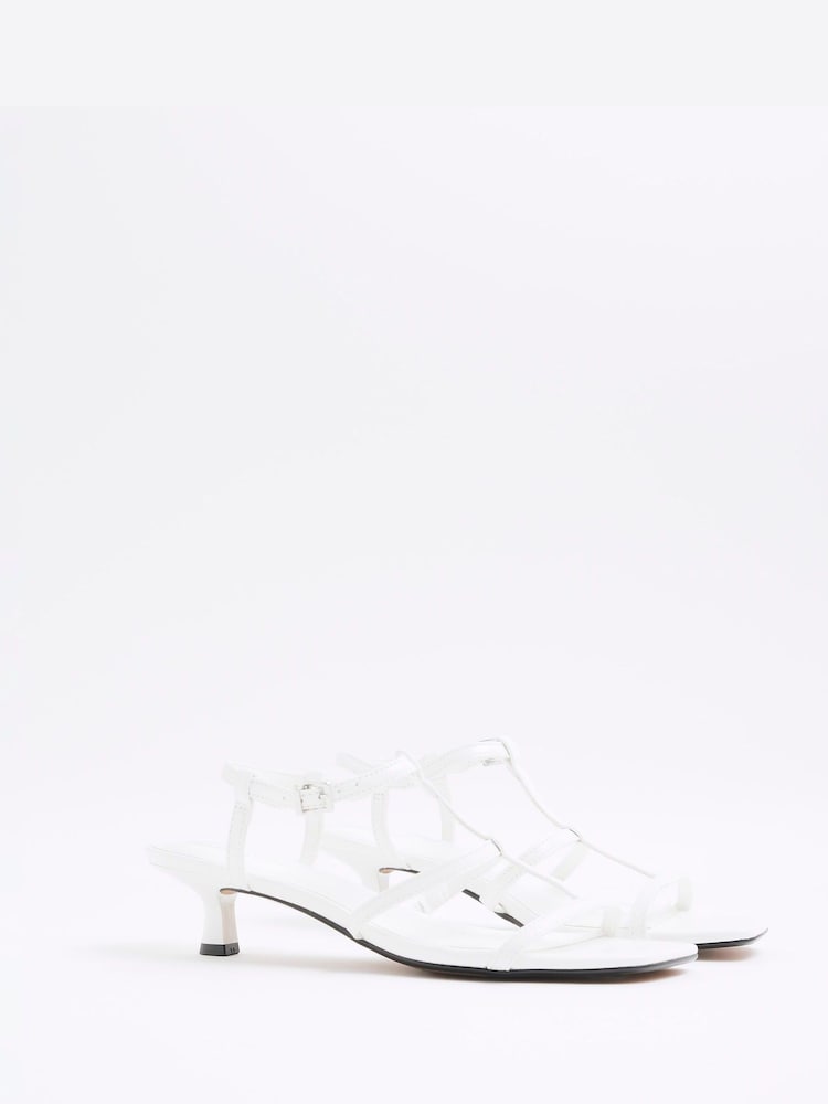 Blanco - River Island T-Bar Kitten Heel Sandals - Imagen 2 de 5