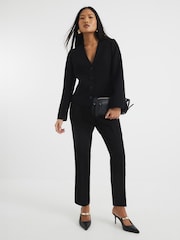 River Island Black Petite Ankle Grazer Slim Fit Trousers - Image 1 of 4