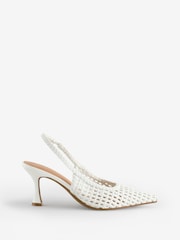 River Island Silver Floral Strappy Block Heel Sandals - Image 1 of 1