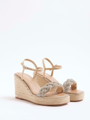 River Island Natural Open Toe Wedge Sandals - Image 3 of 6