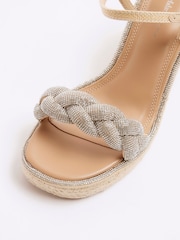 River Island Natural Open Toe Wedge Sandals - Image 5 of 6