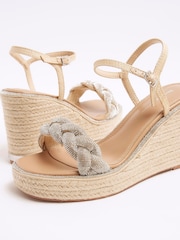 River Island Natural Open Toe Wedge Sandals - Image 6 of 6