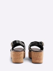 River Island Black Cross Strap Slingback Wedge Sandals - Image 4 of 6