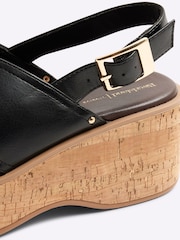 River Island Black Cross Strap Slingback Wedge Sandals - Image 6 of 6