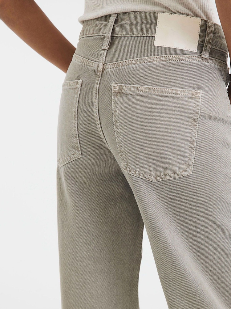 River Island Grey Relaxed Straight Fit 100% Cotton Jeans - Image 3 of 3 River Island Grey Relaxed Straight Fit 100% Cotton Jeans - Image 3 of 3