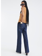 River Island Blue High Rise Relaxed Flare Pocket Front Jeans - Image 4 of 4