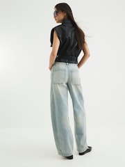 River Island Blue Mid Rise Balloon 100% Cotton Jeans - Image 4 of 4
