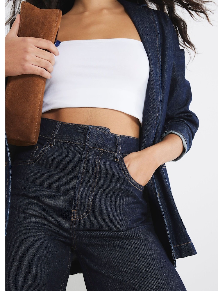 River Island Blue High Rise Wide Leg 100% Cotton Jeans - Image 2 of 4