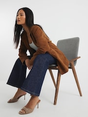 River Island Petite High Rise Relaxed Flare Jeans - Image 3 of 4