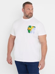 BadRhino Big & Tall White Lemon Print 100% Cotton T-Shirt - Image 1 of 5