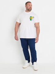 BadRhino Big & Tall White Lemon Print 100% Cotton T-Shirt - Image 3 of 5