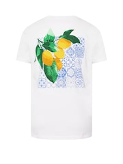 BadRhino Big & Tall White Lemon Print 100% Cotton T-Shirt - Image 5 of 5