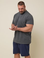 BadRhino Big & Tall Grey 100% Cotton Stripe Pyjamas Set - Image 2 of 6
