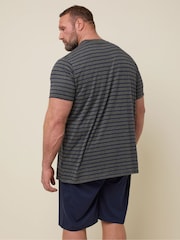 BadRhino Big & Tall Grey 100% Cotton Stripe Pyjamas Set - Image 3 of 6