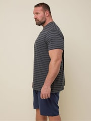 BadRhino Big & Tall Grey 100% Cotton Stripe Pyjamas Set - Image 4 of 6