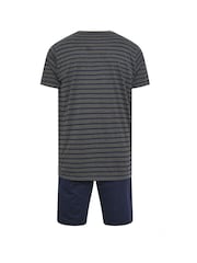BadRhino Big & Tall Grey 100% Cotton Stripe Pyjamas Set - Image 6 of 6
