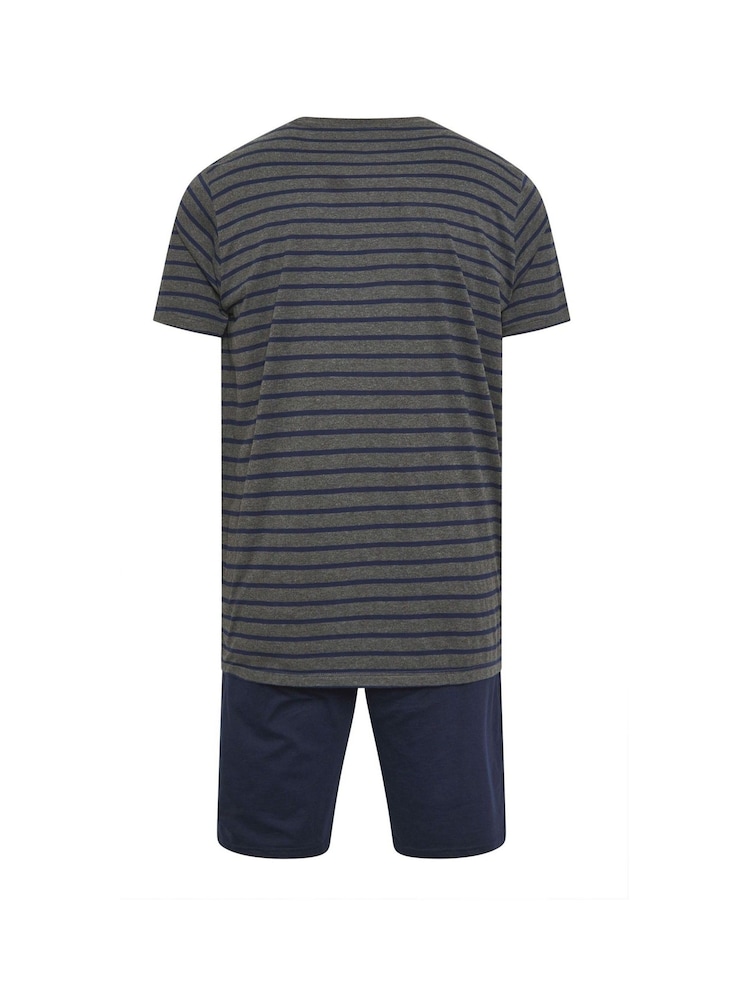 BadRhino Big & Tall Grey 100% Cotton Stripe Pyjamas Set - Image 6 of 6