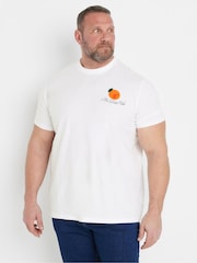 BadRhino Big & Tall White Print 100% Cotton T-Shirt - Image 1 of 5