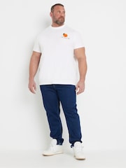 BadRhino Big & Tall White Print 100% Cotton T-Shirt - Image 3 of 5