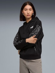 Puma Black Womens Essential Animal Print Comfort Hoodie - Image 1 of 5