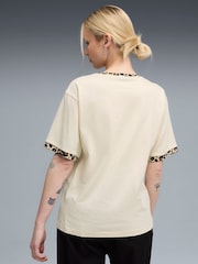 Puma Beige Womens Essential Animla Print Relaxed T-Shirt - Image 2 of 5