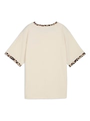 Puma Beige Womens Essential Animla Print Relaxed T-Shirt - Image 5 of 5