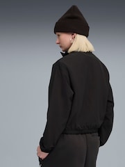 Puma Black Womens Her Relaxed Woven 1/2 Zip Crew Sweatshirt - Image 2 of 5