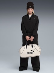 Puma Black Womens Her Relaxed Woven 1/2 Zip Crew Sweatshirt - Image 3 of 5