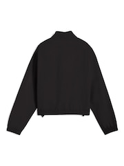 Puma Black Womens Her Relaxed Woven 1/2 Zip Crew Sweatshirt - Image 5 of 5