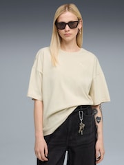 Puma Beige Womens Her Oversized T-Shirt - Image 1 of 5
