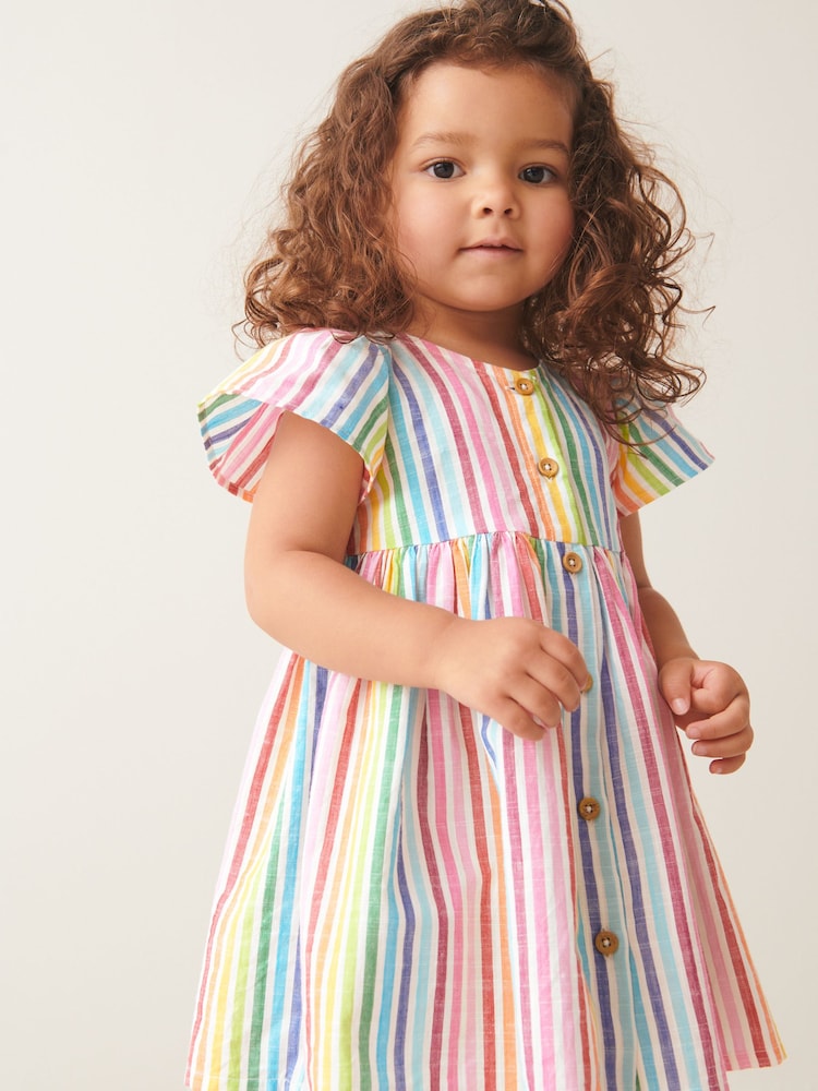 Rayas multicolor - Vestido de verano abotonado (3 meses - 10 años) - Imagen 1 de 7 Rayas multicolor - Vestido de verano abotonado (3 meses - 10 años) - Imagen 1 de 7