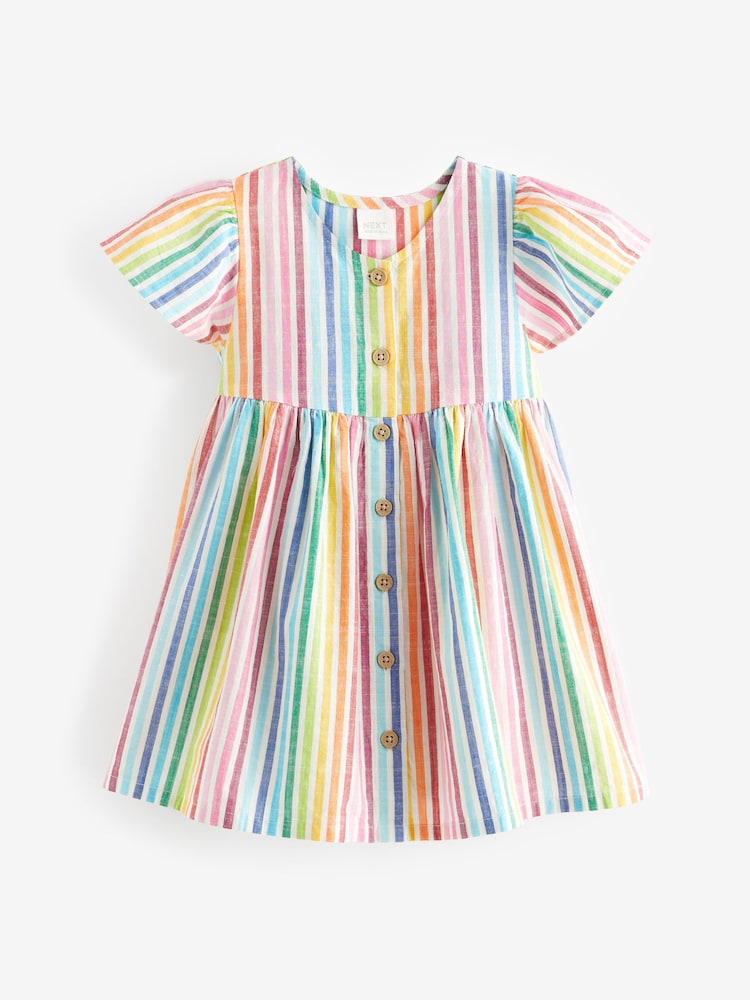 Rainbow Stripe Button Up Summer Dress (3mths-10yrs) - Image 5 of 7