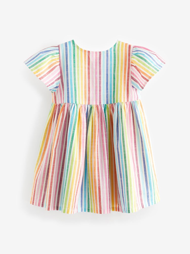 Rainbow Stripe Button Up Summer Dress (3mths-10yrs) - Image 6 of 7