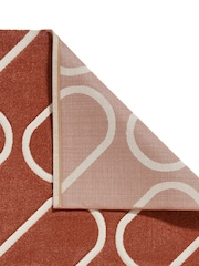 Catherine Lansfield Orange Linear Curve Modern Geometric Rug - Image 3 of 6
