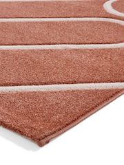 Catherine Lansfield Orange Linear Curve Modern Geometric Rug - Image 4 of 6