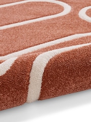 Catherine Lansfield Orange Linear Curve Modern Geometric Rug - Image 6 of 6