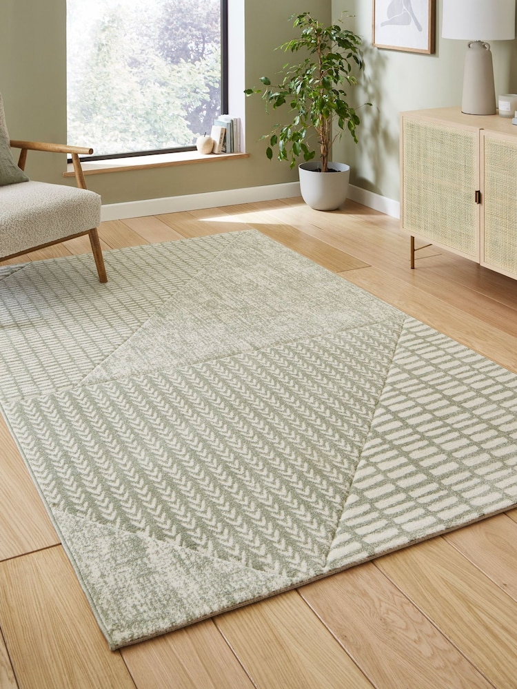 Catherine Lansfield Green Larsson Modern Abstract Rug - Image 1 of 6