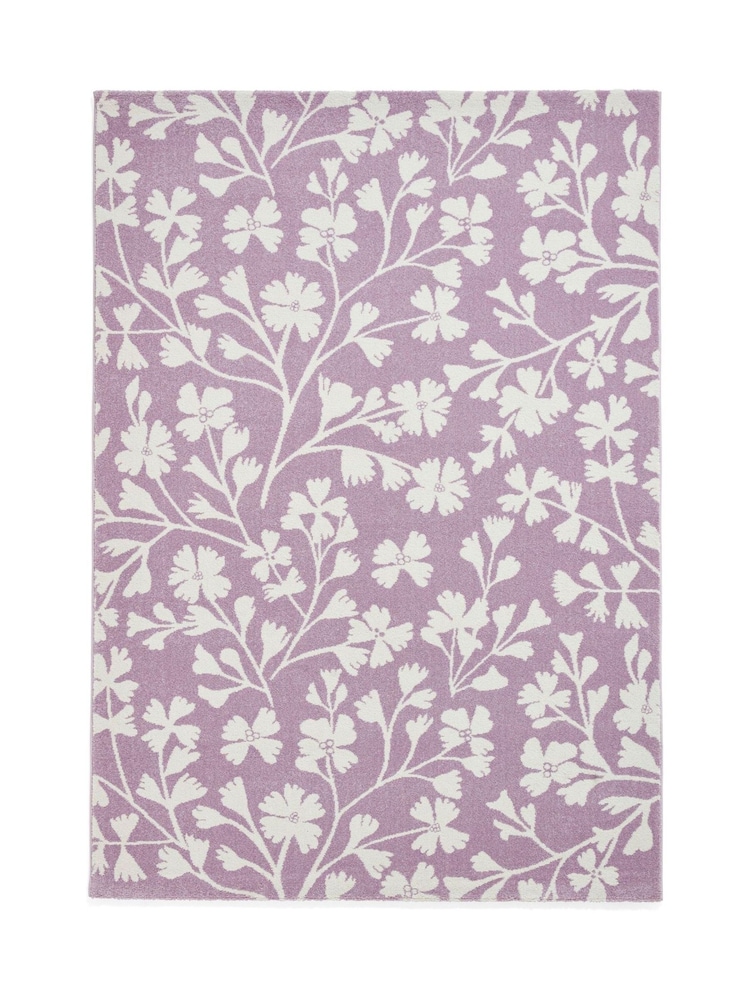 Catherine Lansfield Purple Grace Floral Rug - Image 2 of 6