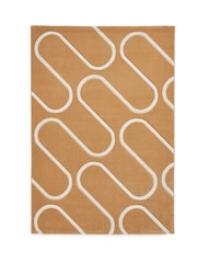 Catherine Lansfield Yellow Linear Curve Modern Geometric Rug - Image 2 of 6