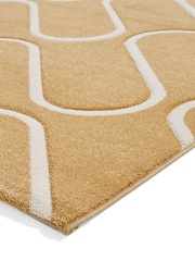 Catherine Lansfield Yellow Linear Curve Modern Geometric Rug - Image 4 of 6