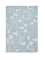 Catherine Lansfield Blue Blocks Modern Abstract Rug - Image 2 of 6