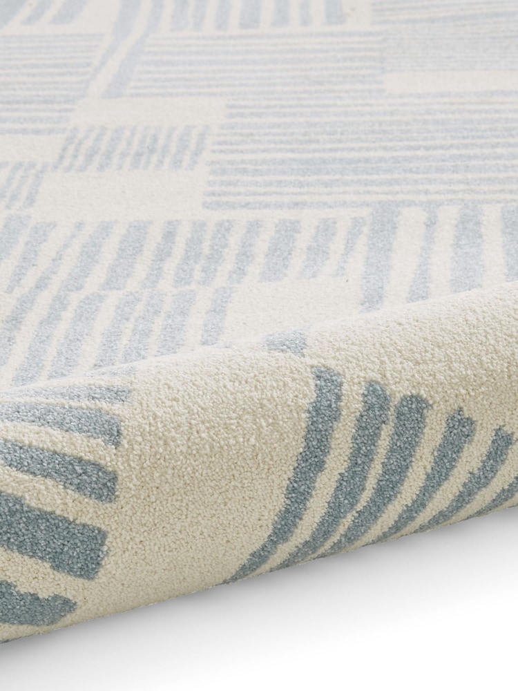 Catherine Lansfield Blue Blocks Modern Abstract Rug - Image 6 of 6